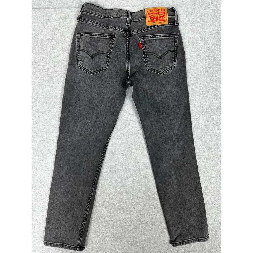 Levis 514 Jeans Mens 29x30 Black Faded Cotton Lyocel Stretch Denim Pants